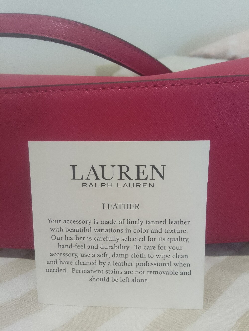 Lauren Ralph Lauren Red Leather Shoulder Bag